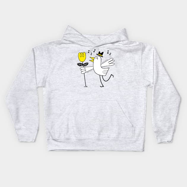 Song Bird. Spring Crooner Kids Hoodie by Andy McNally